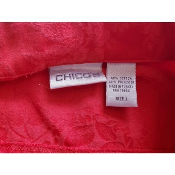 Chicos Lightweight Jacket Shirt Coral Button Down SZ 1 Medium 8 - Picture 4 of 8